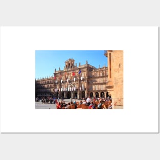 Plaza Mayor with City Hall in evening light, Salamanca, Spain Posters and Art